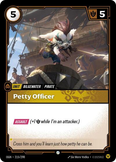 Petty Officer (OGN) #215/298 Common (Near Mint) Origins Riftbound: League of Legends Trading Card Game: 2025