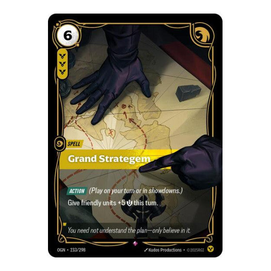 Grand Strategem (OGN) #233/298 Rare (Foil Near Mint) Origins Riftbound: League of Legends Trading Card Game: 2025