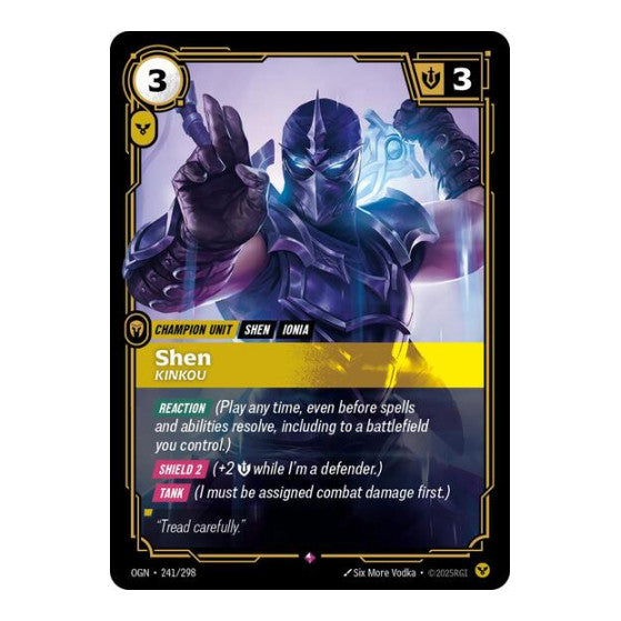 Shen Kinkou (OGN) #241/298 Rare (Foil Near Mint) Origins Riftbound: League of Legends Trading Card Game: 2025