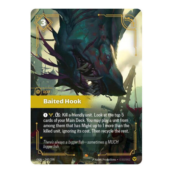 Baited Hook (OGN) #242/298 Epic (Foil Near Mint) Origins Riftbound: League of Legends Trading Card Game: 2025