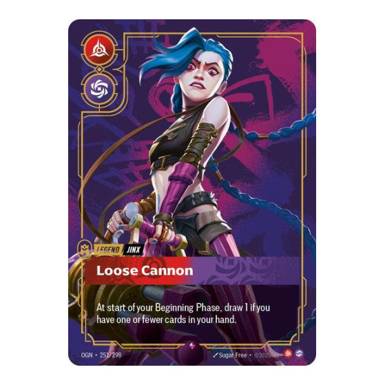 Jinx Loose Cannon (OGN) #251/298 Rare (Foil Near Mint) Origins Riftbound: League of Legends Trading Card Game: 2025