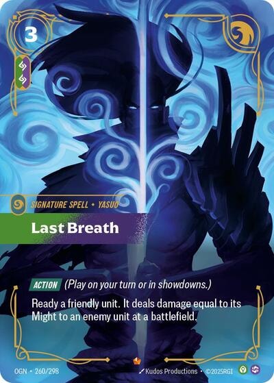 Last Breath (OGN) #260/298 Epic (Foil Near Mint) Origins Riftbound: League of Legends Trading Card Game: 2025