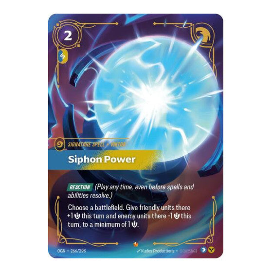 Siphon Power (OGN) #266/298 Epic (Foil Near Mint) Origins Riftbound: League of Legends Trading Card Game: 2025