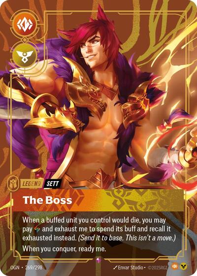 Sett - The Boss (OGN) #269/298 Rare (Foil Near Mint) Origins Riftbound: League of Legends Trading Card Game: 2025