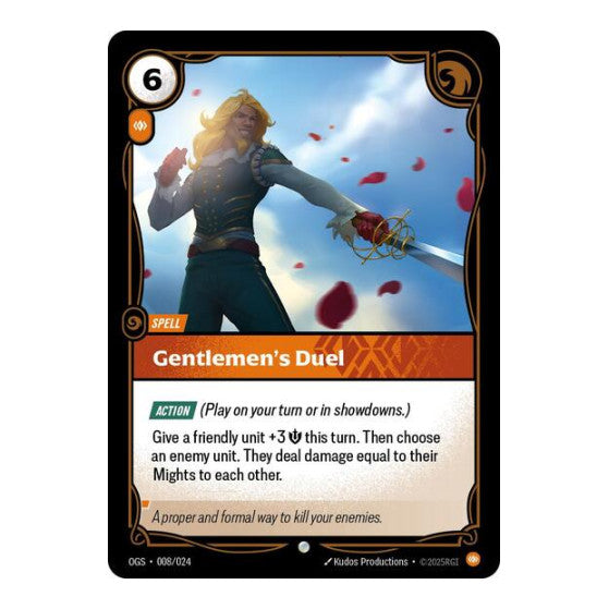 Gentlemens Duel (OGS) #008/024 Common (Near Mint) Origins: Proving Grounds Riftbound: League of Legends Trading Card Game: 2025