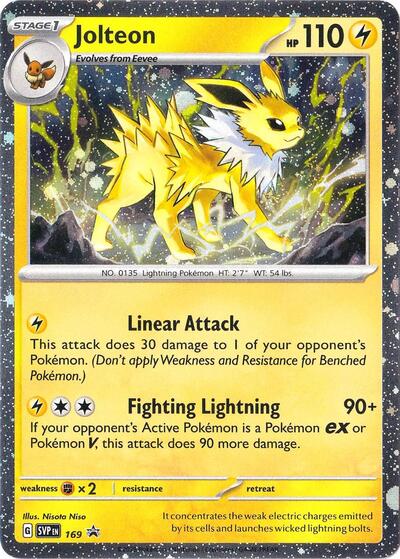 Jolteon - 169 (Cosmos Holo) (SVP) #169 Rare (Holofoil Damaged) SV: Scarlet & Violet Promo Cards Pokemon: 2023