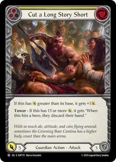 Cut a Long Story Short (SUP) #SUP172 Super Rare (Near Mint) Super Slam Flesh & Blood TCG: 2025