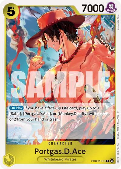 PortgasDAce PRB02 018 (PRB-02) #PRB02-018 Rare (Foil Near Mint) Premium Booster -The Best- Vol. 2 One Piece Card Game: 2025