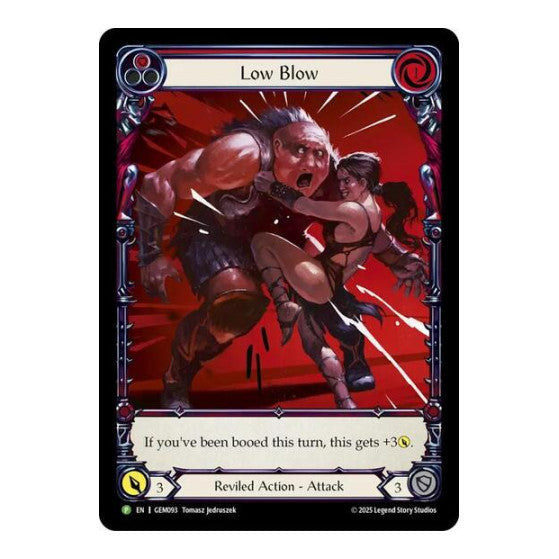 Low Blow (GEM) #GEM093 Promo (Rainbow Foil Near Mint) GEM Pack 3 Flesh and Blood TCG: 2025