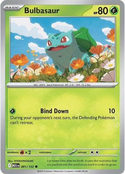 Bulbasaur - 001/132 (MEG) #001/132 Common (Near Mint) ME01: Mega Evolution Pokemon: 2025