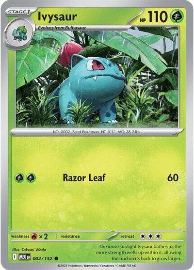 Ivysaur - 002/132 (MEG) #002/132 Common (Reverse Holofoil Near Mint) ME01: Mega Evolution Pokemon: 2025