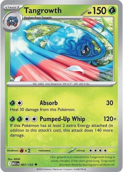 Tangrowth (MEG) #007/132 Uncommon (Reverse Holofoil Moderately Played) ME01: Mega Evolution Pokemon: 2025