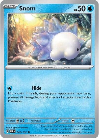 Snom (MEG) #042/132 Common (Reverse Holofoil Moderately Played) ME01: Mega Evolution Pokemon: 2025
