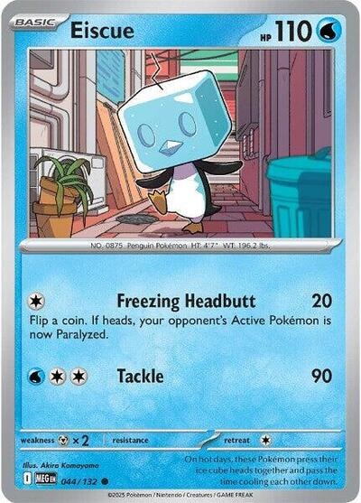 Eiscue (MEG) #044/132 Common (Reverse Holofoil Moderately Played) ME01: Mega Evolution Pokemon: 2025