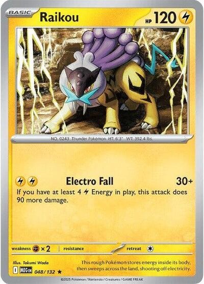 Raikou (MEG) #048/132 Rare ME01: Mega Evolution Pokemon: 2025