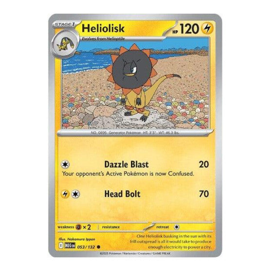 Heliolisk (MEG) #053/132 Common (Reverse Holofoil Moderately Played) ME01: Mega Evolution Pokemon: 2025