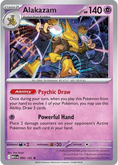 Alakazam (MEG) #056/132 Rare (Holofoil Lightly Played) ME01: Mega Evolution Pokemon: 2025