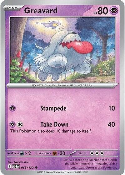 Greavard (MEG) #065/132 Common (Reverse Holofoil Moderately Played) ME01: Mega Evolution Pokemon: 2025