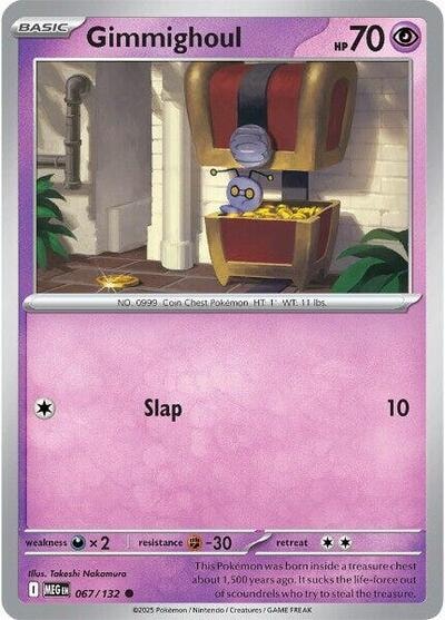Gimmighoul (MEG) #067/132 Common (Reverse Holofoil Moderately Played) ME01: Mega Evolution Pokemon: 2025