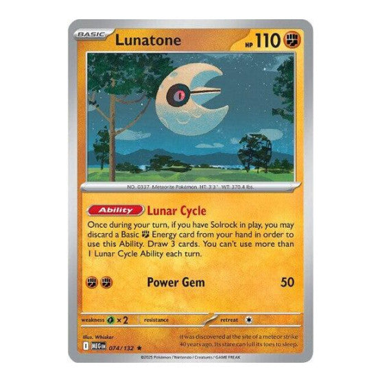 Lunatone (MEG) #074/132 Rare ME01: Mega Evolution Pokemon: 2025