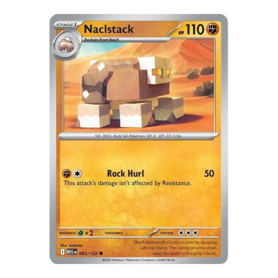 Naclstack (MEG) #083/132 Common (Reverse Holofoil Moderately Played) ME01: Mega Evolution Pokemon: 2025