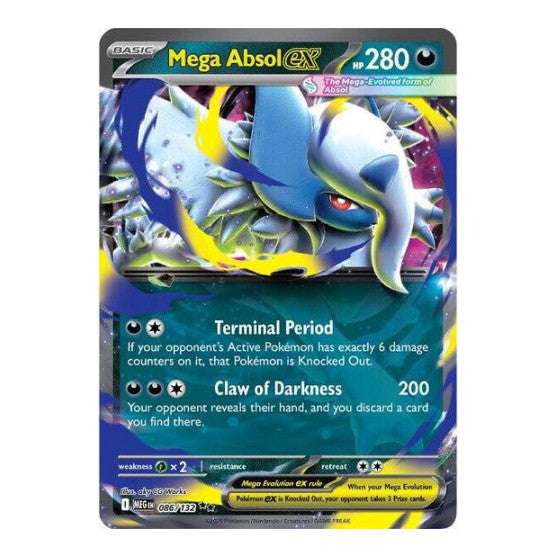 Mega Absol ex - 086/132 (MEG) #086/132 Double Rare (Holofoil Near Mint) ME01: Mega Evolution Pokemon: 2025