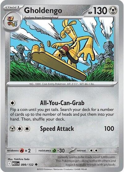 Gholdengo (MEG) #099/132 Uncommon (Reverse Holofoil Moderately Played) ME01: Mega Evolution Pokemon: 2025