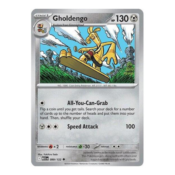 Gholdengo (MEG) #099/132 Uncommon (Reverse Holofoil Moderately Played) ME01: Mega Evolution Pokemon: 2025