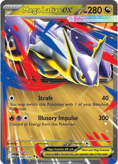 Mega Latias ex 100 132 (MEG) #100/132 Double Rare (Holofoil Near Mint) ME01: Mega Evolution Pokemon: 2025