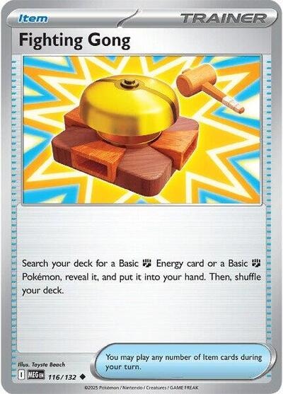 Fighting Gong - 116/132 (MEG) #116/132 Uncommon (Reverse Holofoil Near Mint) ME01: Mega Evolution Pokemon: 2025
