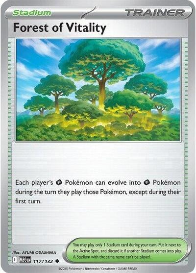 Forest of Vitality (MEG) #117/132 Uncommon (Reverse Holofoil Moderately Played) ME01: Mega Evolution Pokemon: 2025