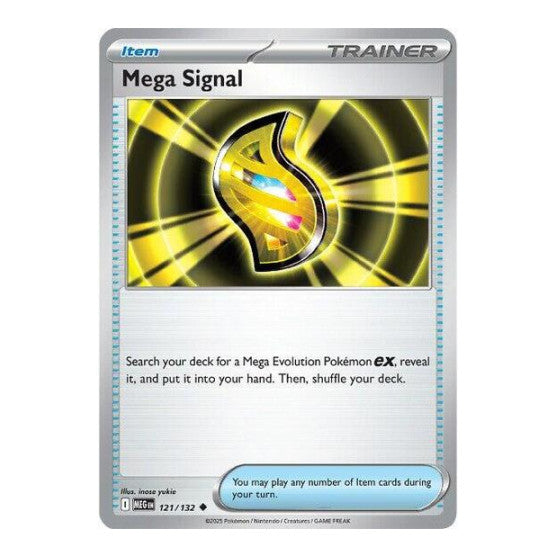 Mega Signal - 121/132 (MEG) #121/132 Uncommon (Reverse Holofoil Moderately Played) ME01: Mega Evolution Pokemon: 2025