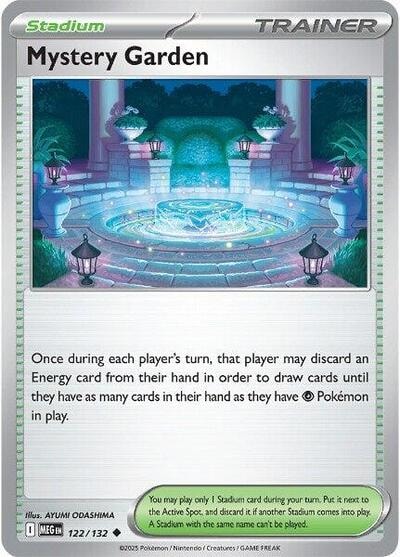 Mystery Garden - 122/132 (MEG) #122/132 Uncommon (Reverse Holofoil Moderately Played) ME01: Mega Evolution Pokemon: 2025