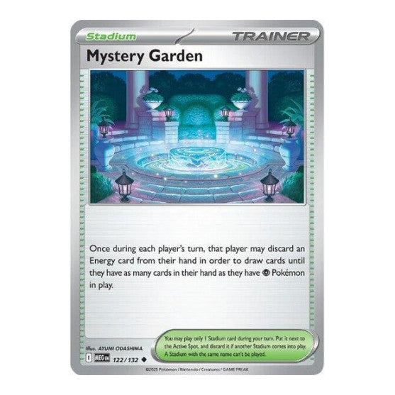 Mystery Garden - 122/132 (MEG) #122/132 Uncommon (Reverse Holofoil Moderately Played) ME01: Mega Evolution Pokemon: 2025