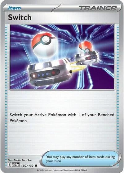 Switch (MEG) #130/132 Common (Reverse Holofoil Moderately Played) ME01: Mega Evolution Pokemon: 2025