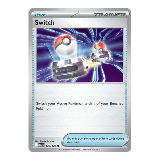 Switch (MEG) #130/132 Common (Reverse Holofoil Moderately Played) ME01: Mega Evolution Pokemon: 2025
