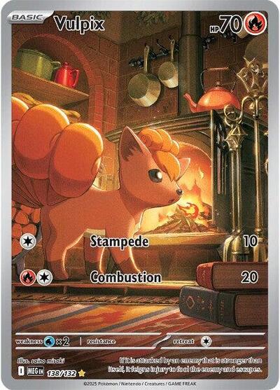 Vulpix 138 132 (MEG) #138/132 Illustration Rare (Holofoil Near Mint) ME01: Mega Evolution Pokemon: 2025