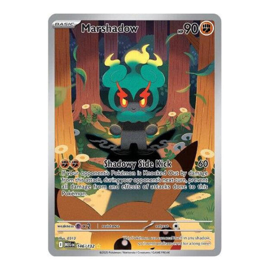 Marshadow - 146/132 (MEG) #146/132 Illustration Rare (Holofoil Near Mint) ME01: Mega Evolution Pokemon: 2025