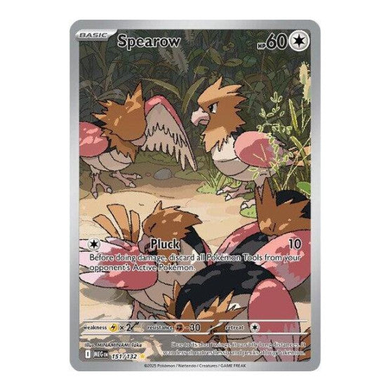 Spearow - 151/132 (MEG) #151/132 Illustration Rare (Holofoil Near Mint) ME01: Mega Evolution Pokemon: 2025