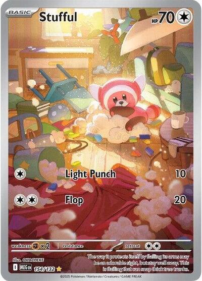 Stufful 154 132 (MEG) #154/132 Illustration Rare (Holofoil Near Mint) ME01: Mega Evolution Pokemon: 2025