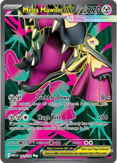Mega Mawile ex 162 132 (MEG) #162/132 Ultra Rare (Holofoil Near Mint) ME01: Mega Evolution Pokemon: 2025