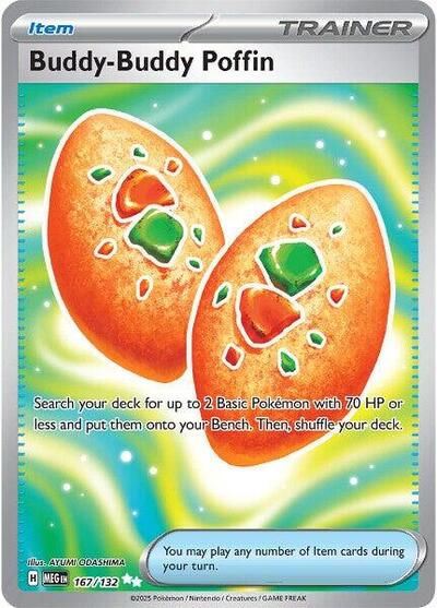 Buddy Buddy Poffin (MEG) #167/132 Ultra Rare (Holofoil Near Mint) ME01: Mega Evolution Pokemon: 2025