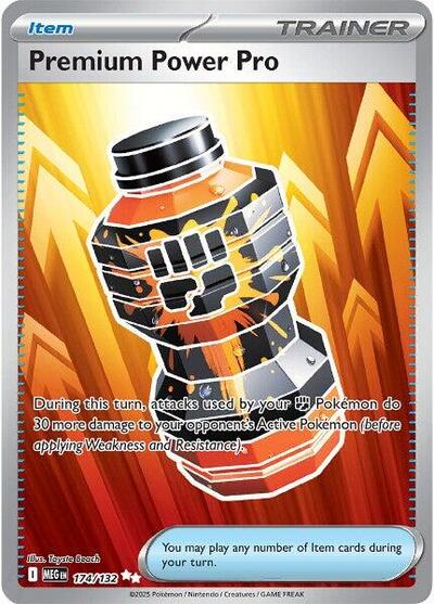 Premium Power Pro 174 132 (MEG) #174/132 Ultra Rare (Holofoil Near Mint) ME01: Mega Evolution Pokemon: 2025