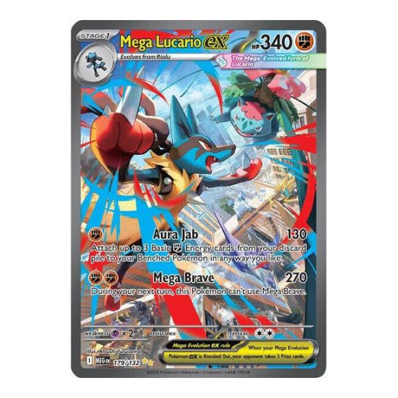 Mega Lucario ex - 179/132 (MEG) #179/132 Special Illustration Rare (Holofoil Near Mint) ME01: Mega Evolution Pokemon: 2025