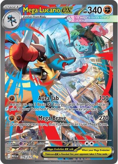 Mega Lucario ex 179 132 (MEG) #179/132 Special Illustration Rare (Holofoil Near Mint) ME01: Mega Evolution Pokemon: 2025