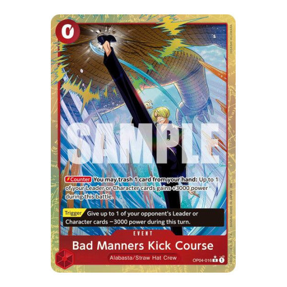 Bad Manners Kick Course (Alternate Art) (PRB-02) #OP04-016 Rare (Foil Near Mint) Premium Booster -The Best- Vol. 2 One Piece Card Game: 2025