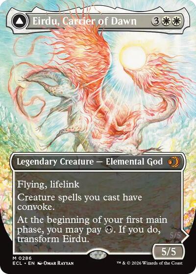 Eirdu Carrier of Dawn Borderless (ECL) #286 Mythic Rare (Foil Near Mint) Lorwyn Eclipsed Magic: 2026