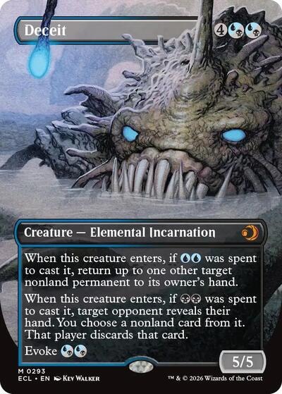 Deceit Borderless (ECL) #293 Mythic Rare (Near Mint) Lorwyn Eclipsed Magic: The Gathering: 2026