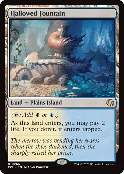 Hallowed Fountain (ECL) #265 Rare (Near Mint) Lorwyn Eclipsed Magic: The Gathering: 2026