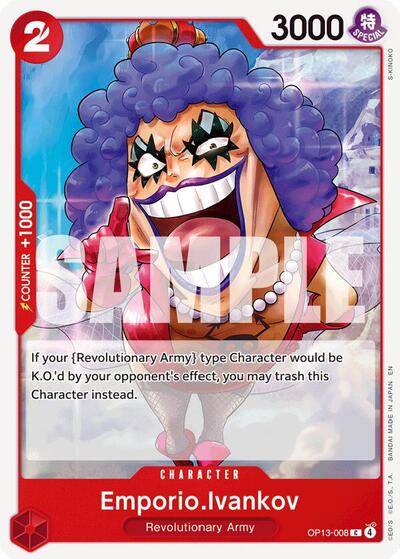 Emporio.Ivankov (OP13) #OP13-008 Common (Near Mint) Carrying On His Will One Piece Card Game: 2025